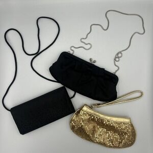 Lot Of 3 Vintage Mini Dressy Evening Bags Clutch Crossbody Sequin Bows Beads